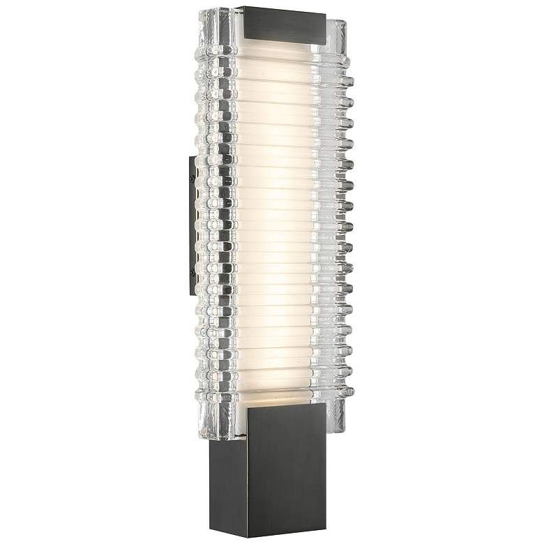 Image 1 Alora Alai LED 18-in Urban Bronze/Ribbed Glass Wall Vanity
