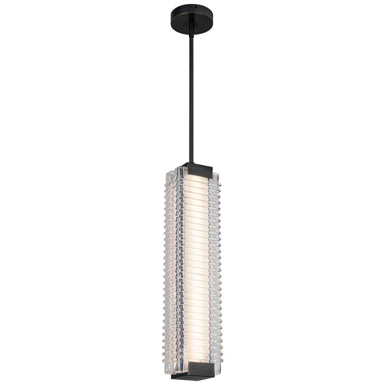 Image 1 Alora Alai LED 24-in Urban Bronze/Ribbed Glass Pendant