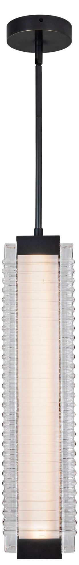 Image 3 Alora Alai LED 24-in Urban Bronze/Ribbed Glass Pendant more views