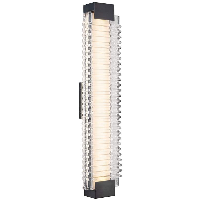 Image 1 Alora Alai LED 25-in Urban Bronze/Ribbed Glass Wall Vanity