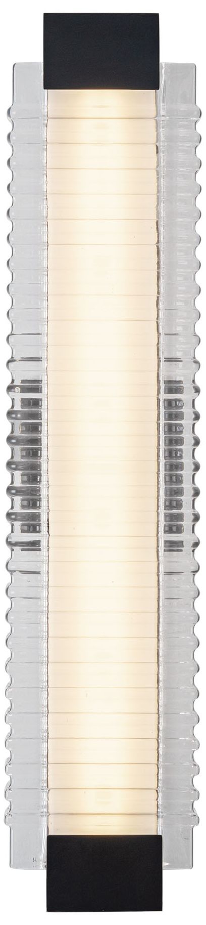 Image 2 Alora Alai LED 25-in Urban Bronze/Ribbed Glass Wall Vanity more views