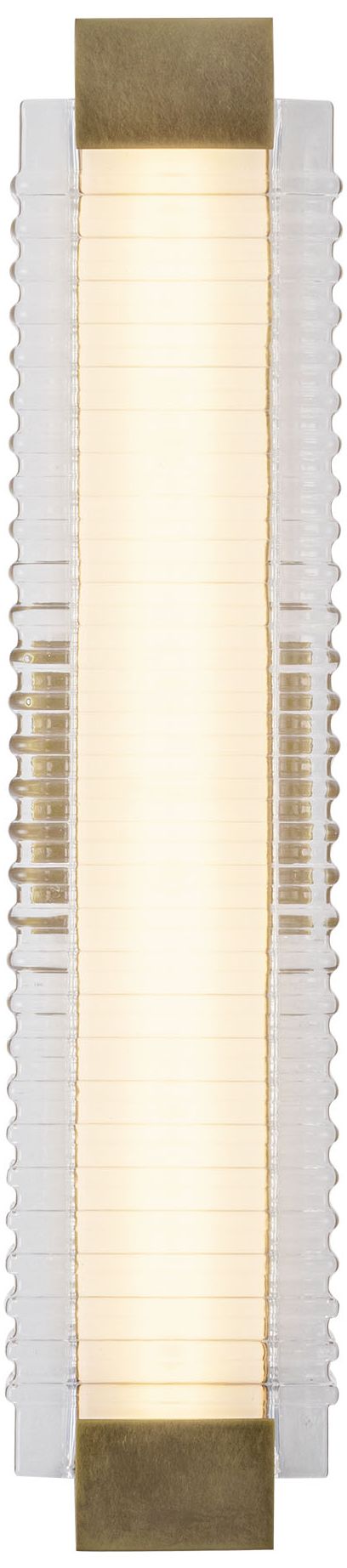 Image 2 Alora Alai LED 25-in Vintage Brass/Ribbed Glass Wall Vanity more views