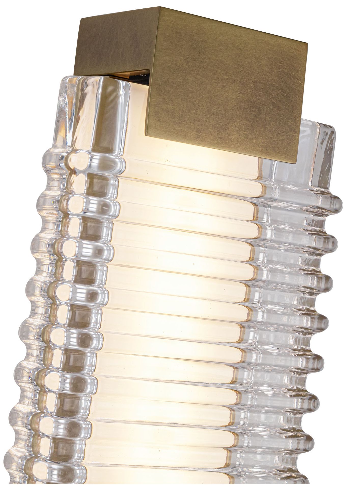 Image 3 Alora Alai LED 25-in Vintage Brass/Ribbed Glass Wall Vanity more views