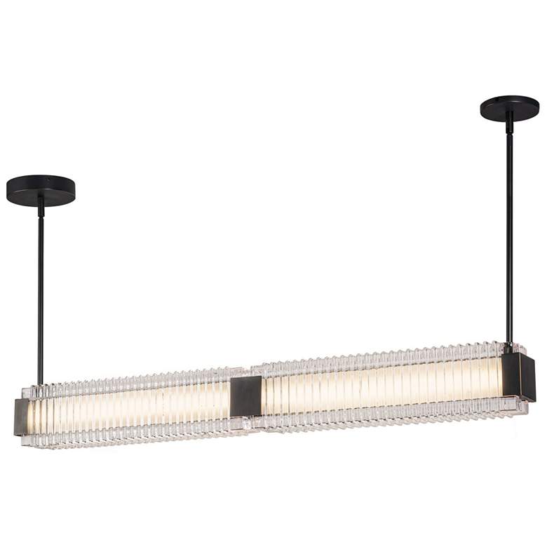 Image 1 Alora Alai LED 47-in Urban Bronze/Ribbed Glass Linear Pendant
