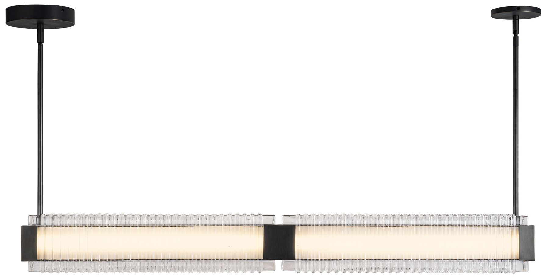 Image 3 Alora Alai LED 47-in Urban Bronze/Ribbed Glass Linear Pendant more views