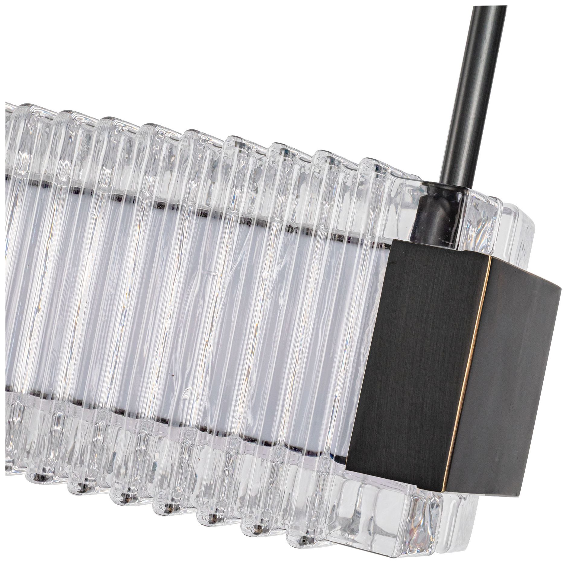 Image 4 Alora Alai LED 47-in Urban Bronze/Ribbed Glass Linear Pendant more views