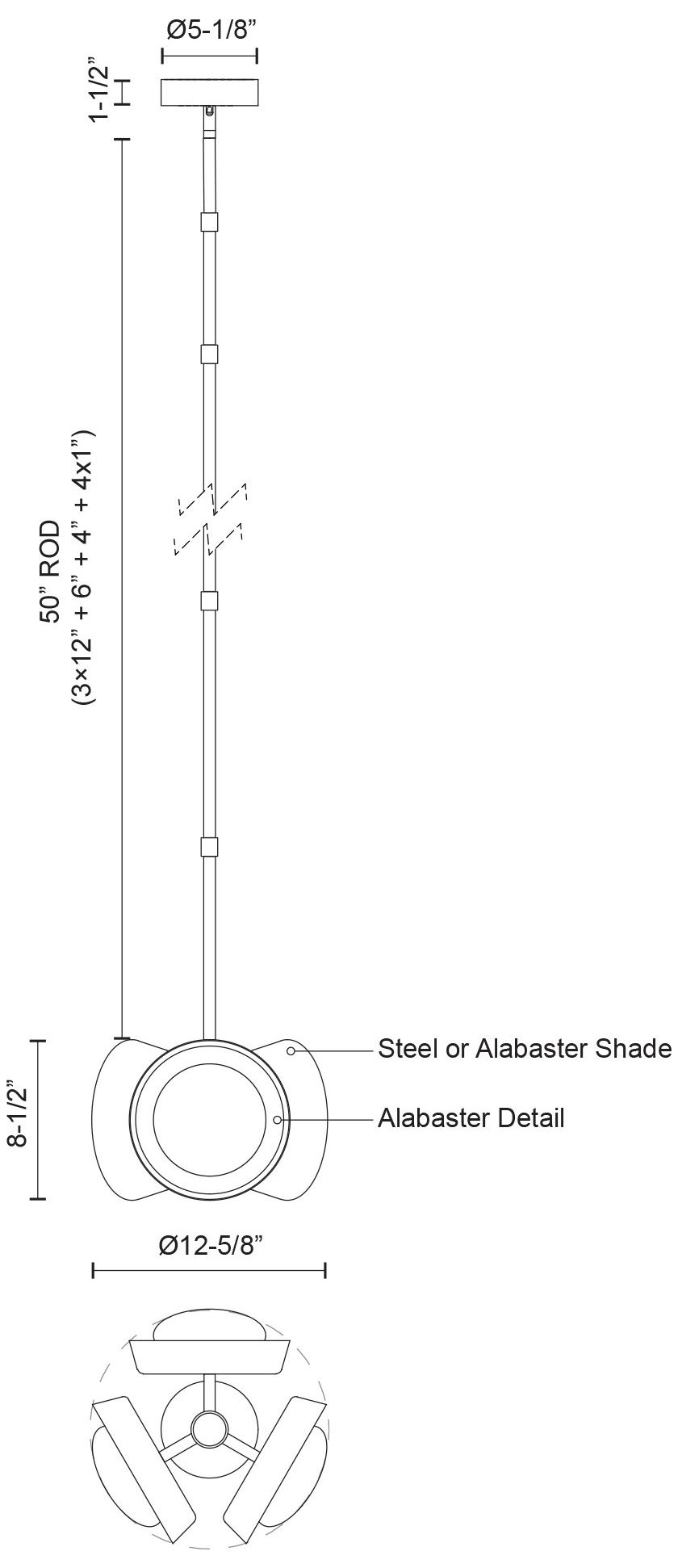 Image 4 Alora Alonso LED 13-in Vintage Brass/Alabaster Pendant more views