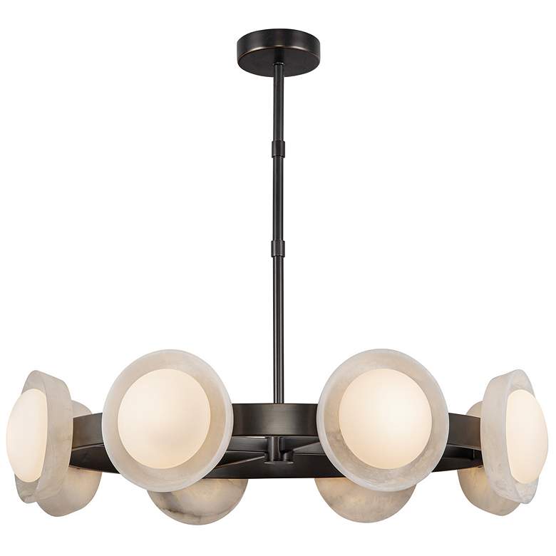 Image 1 Alora Alonso LED 37-in Urban Bronze/Alabaster LED Chandeliers