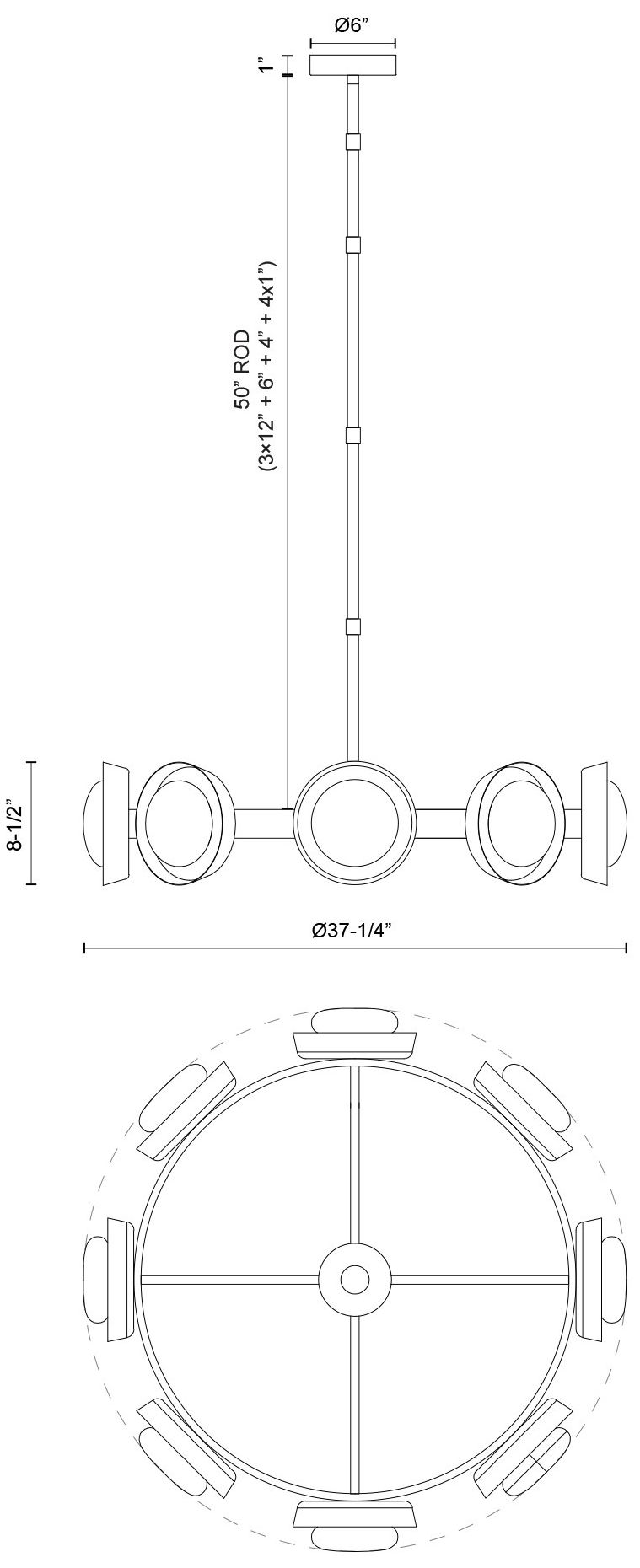 Image 4 Alora Alonso LED 37-in Vintage Brass LED Chandeliers more views