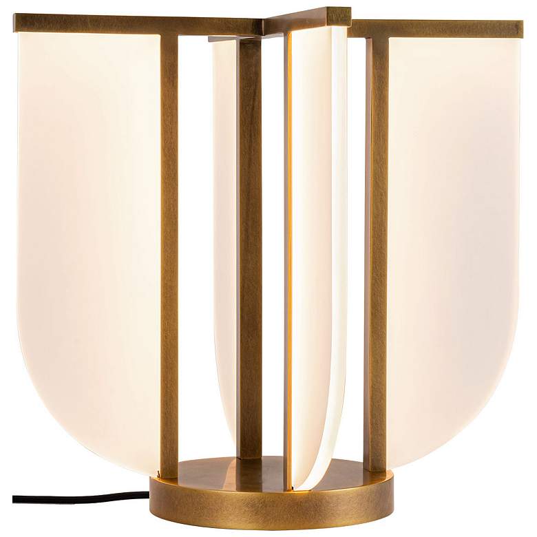 Image 1 Alora Anders LED 16-in Vintage Brass LED Table Lamp
