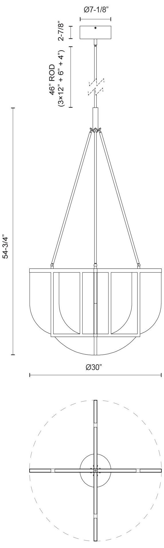 Image 4 Alora Anders LED 30-in Urban Bronze LED Chandelier more views