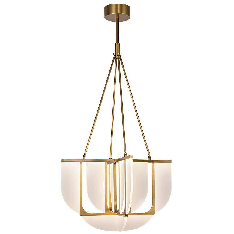 Image 1 Alora Anders LED 30-in Vintage Brass LED Chandeliers