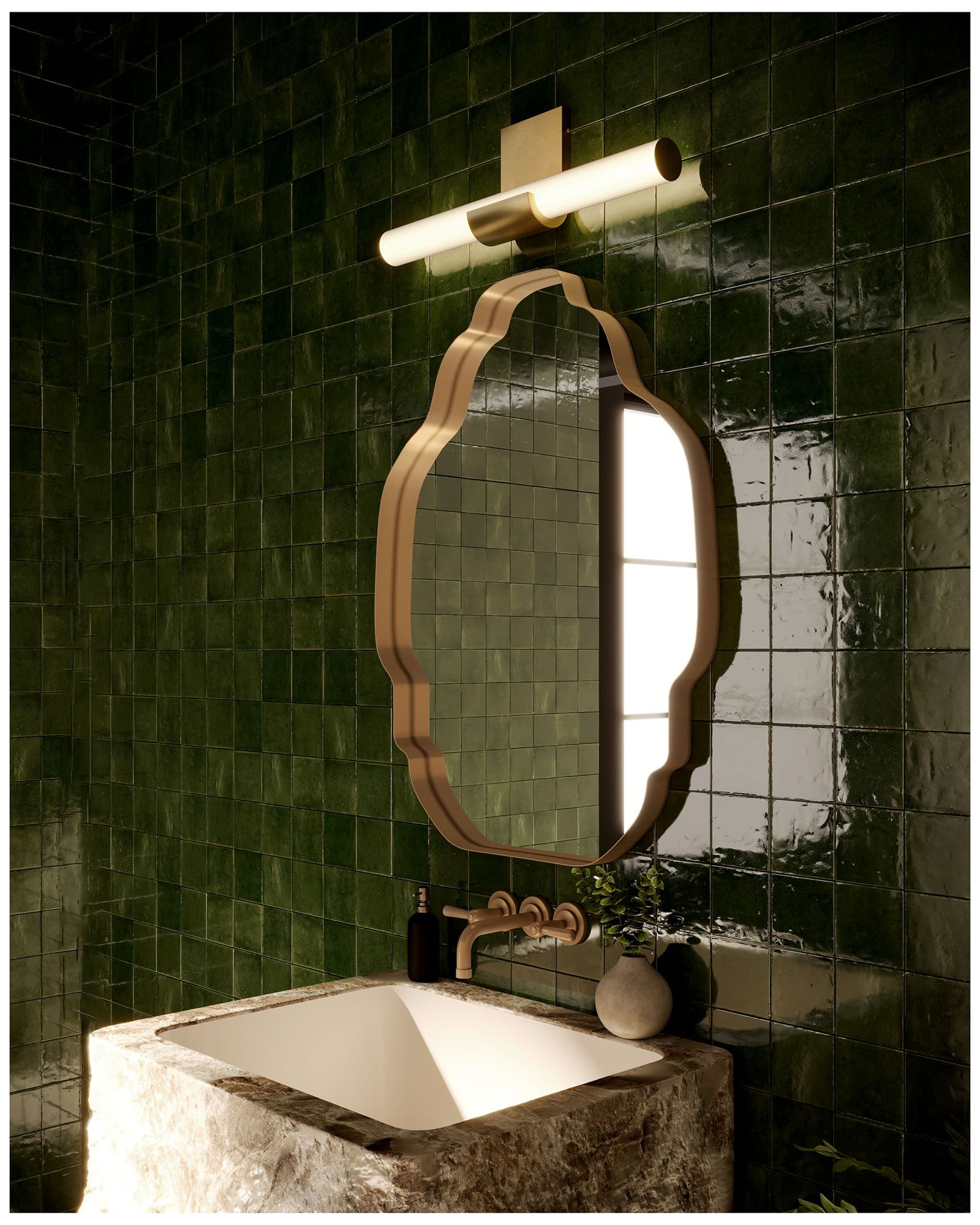 Image 3 Alora Apollo LED 20-in Vintage Brass Wall Vanity more views