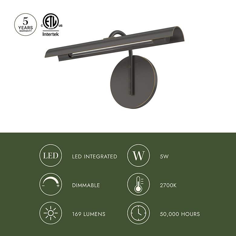 Image 3 Alora Astrid LED 14-in Metal Shade/Vintage Brass Wall Vanity more views