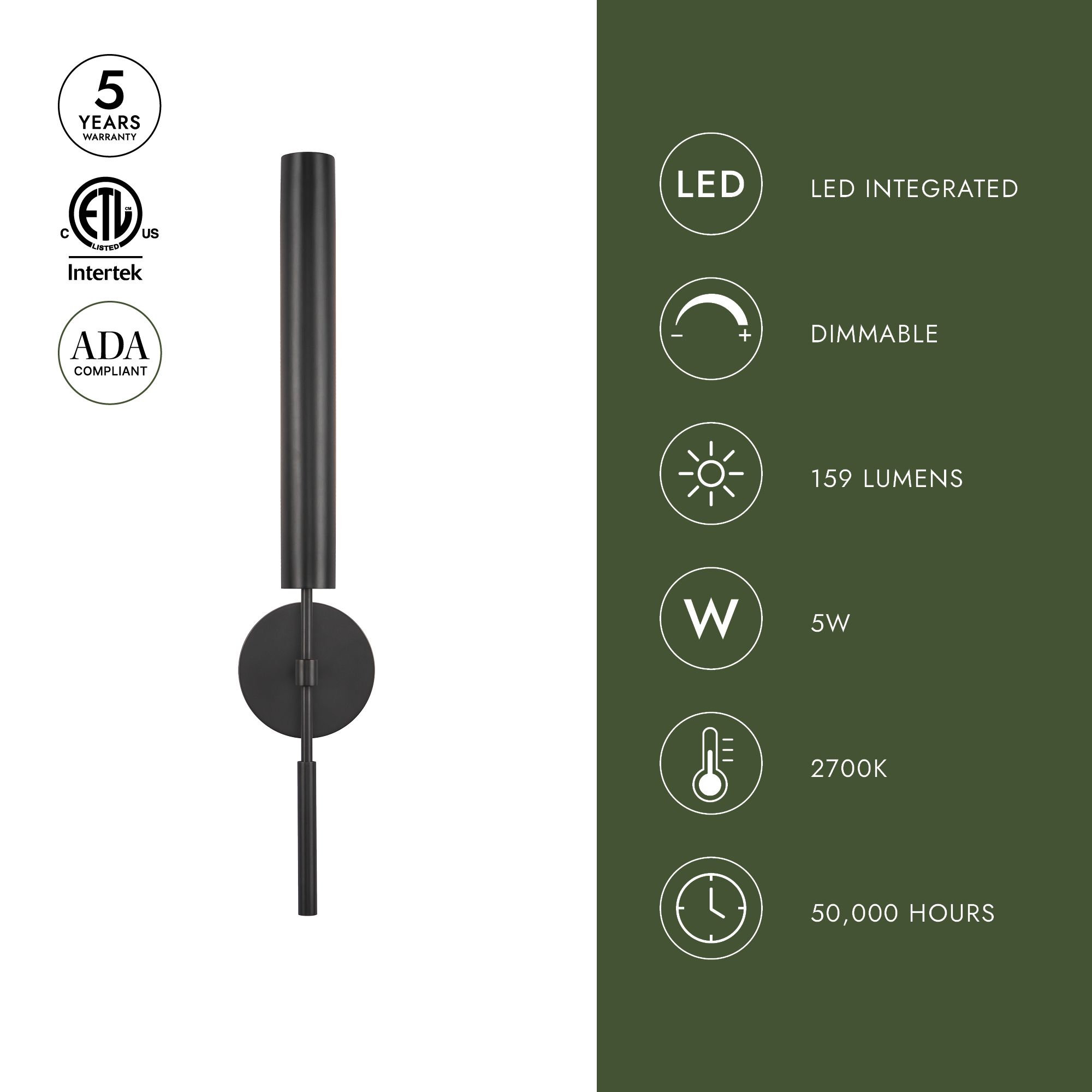 Image 7 Alora Astrid LED 25-in Metal Shade/Urban Bronze Wall Vanity more views