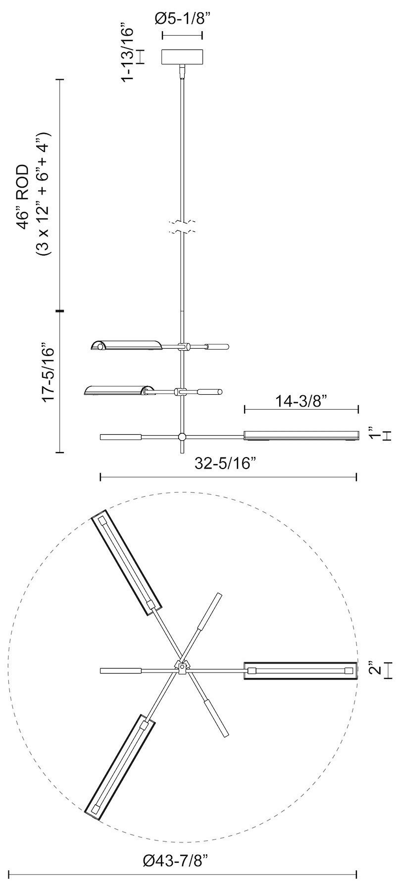 Image 2 Alora Astrid LED 3 Head Metal Shade/Vintage Brass Multi-Pendant more views