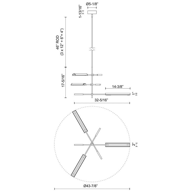 Image 2 Alora Astrid LED 3 Head Metal Shade/Vintage Brass Multi-Pendant more views