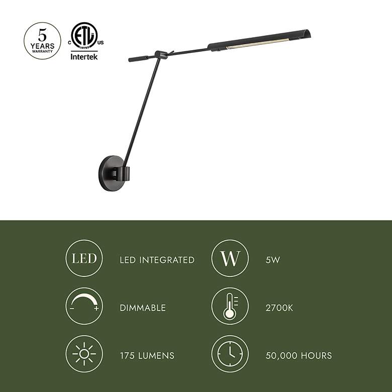 Image 3 Alora Astrid LED 33-in Metal Shade/Vintage Brass Wall Vanity more views