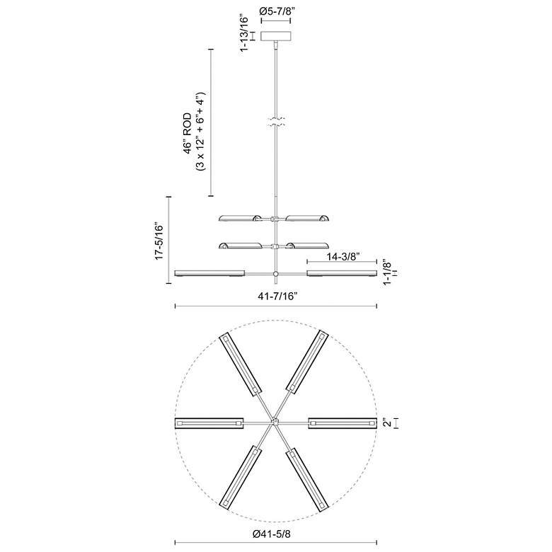 Image 3 Alora Astrid LED 6 Head Metal Shade/Urban Bronze Multi-Pendant more views