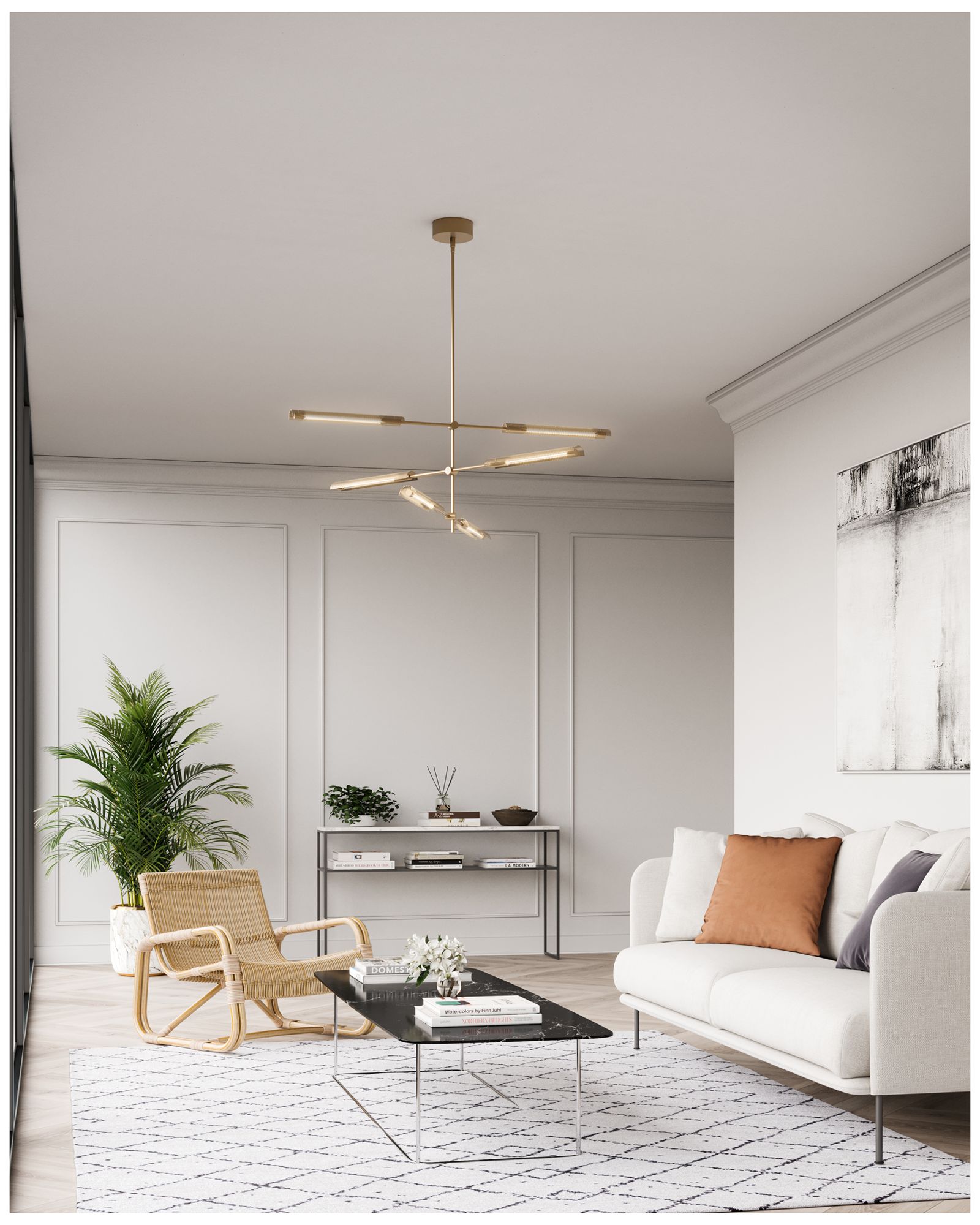 Image 3 Alora Astrid LED 6 Head Metal Shade/Vintage Brass Multi-Pendant more views