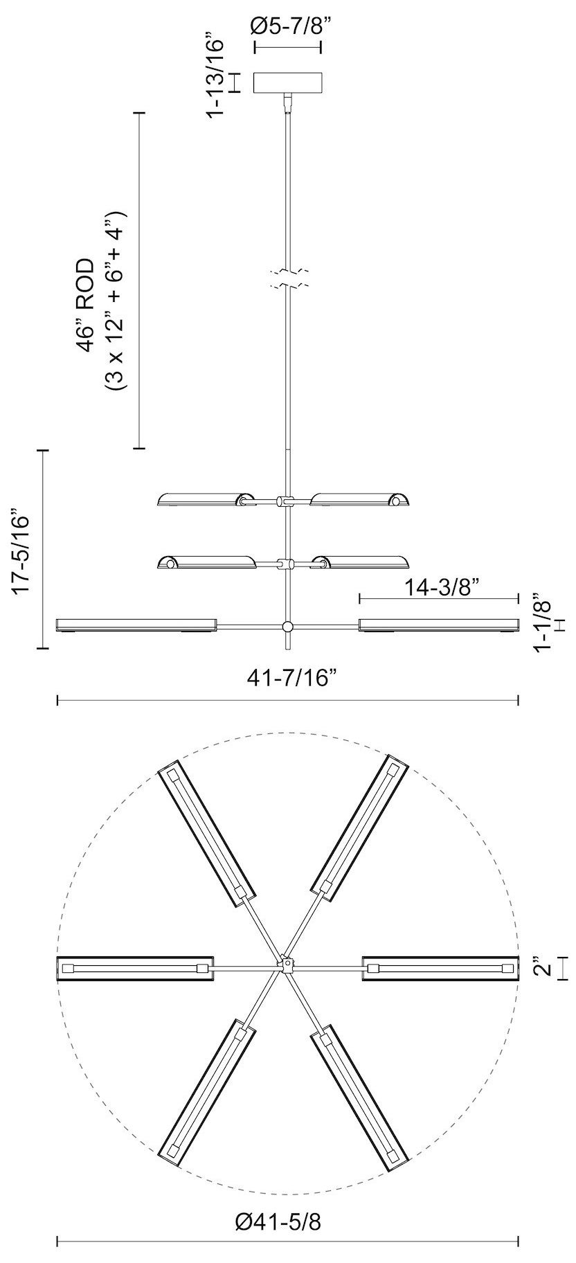 Image 4 Alora Astrid LED 6 Head Metal Shade/Vintage Brass Multi-Pendant more views