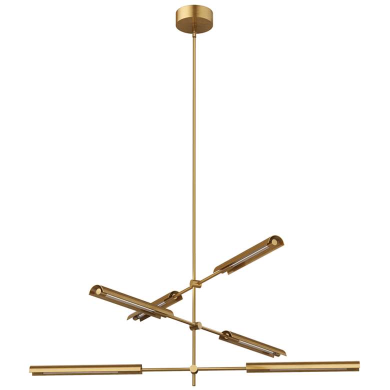 Image 1 Alora Astrid LED 6 Head Metal Shade/Vintage Brass Multi-Pendant