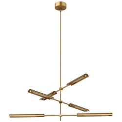 Alora Astrid LED 6 Head Metal Shade/Vintage Brass Multi-Pendant