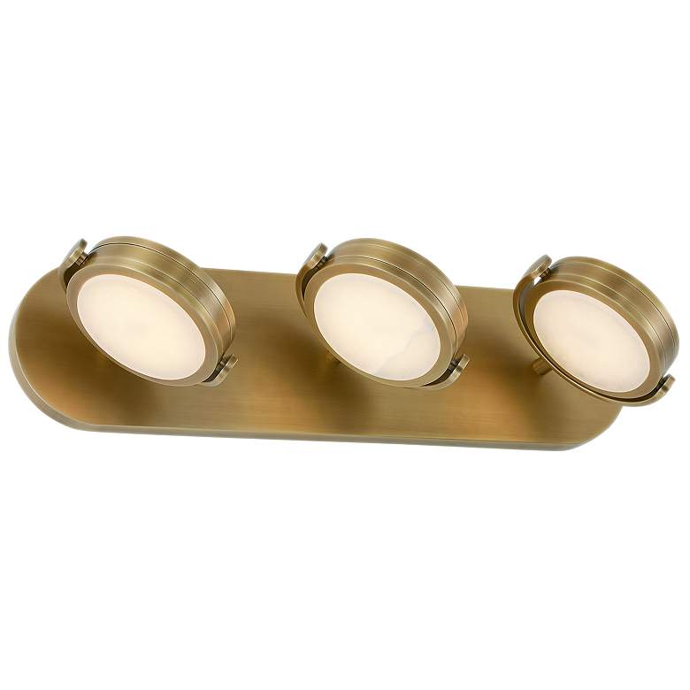 Image 1 Alora Blanco LED 26-in Vintage Brass/Alabaster Wall Vanity