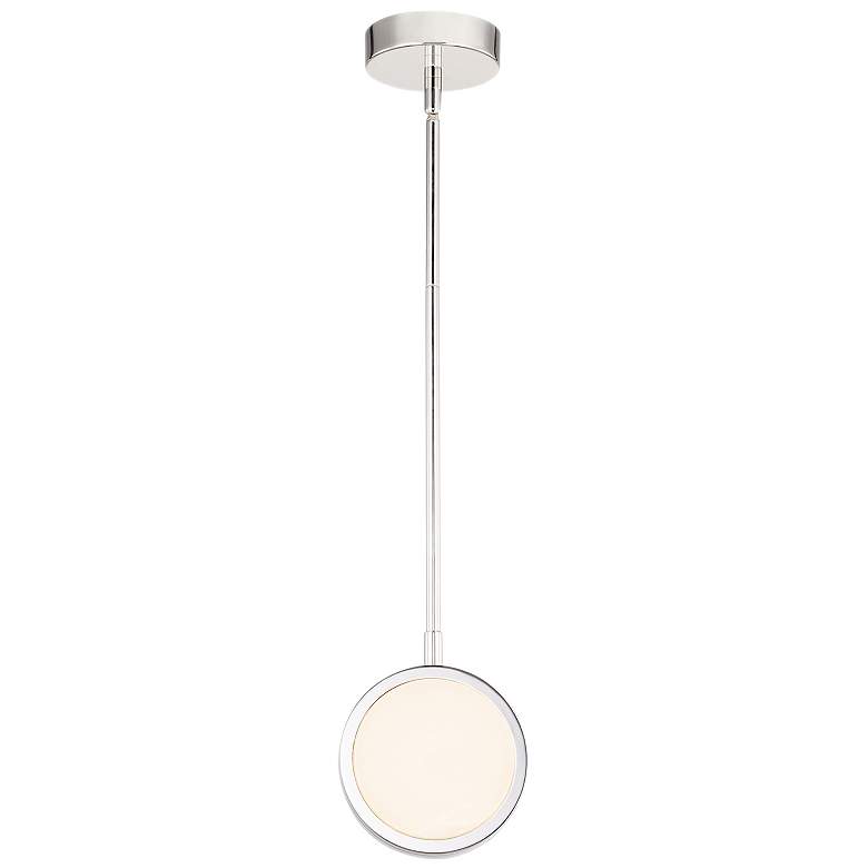 Image 1 Alora Blanco LED 6-in Polished Nickel/Alabaster Pendant