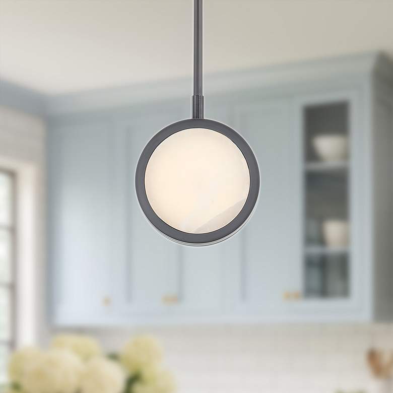 Image 1 Alora Blanco LED 6-in Urban Bronze/Alabaster Pendant