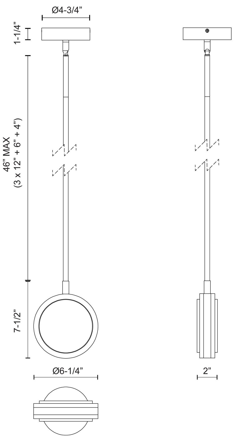 Image 3 Alora Blanco LED 6-in Urban Bronze/Alabaster Pendant more views