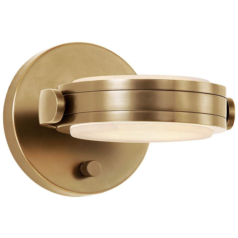 Image 1 Alora Blanco LED 6-in Vintage Brass/Alabaster Wall Vanity