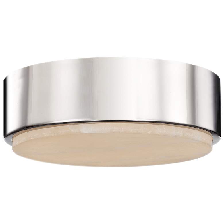 Image 1 Alora Blanco LED 8-in Polished Nickel/Alabaster Flush Mount