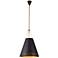 Alora Brickell E26 20-in Matte Black/Hazelnut Leather Pendant