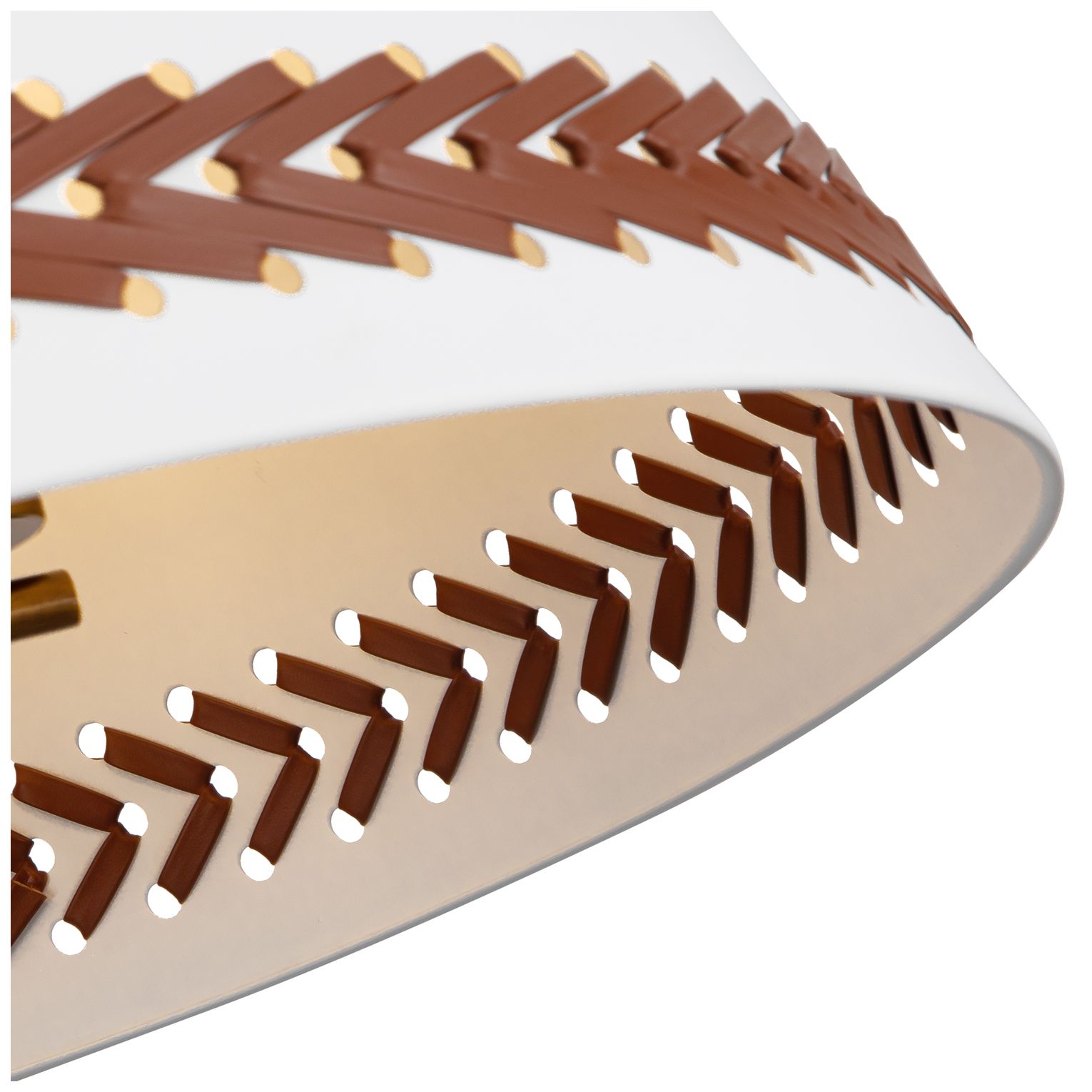 Image 2 Alora Brickell E26 20-in Matte White/Hazelnut Leather Pendant more views