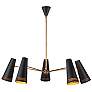 1_Alora Brickell E26 45-in Matte Black/Hazelnut Leather Chandelier