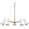 Alora Brickell E26 45-in Matte White/Hazelnut Leather Chandelier