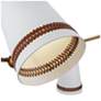 2_Alora Brickell E26 45-in Matte White/Hazelnut Leather Chandelier more views