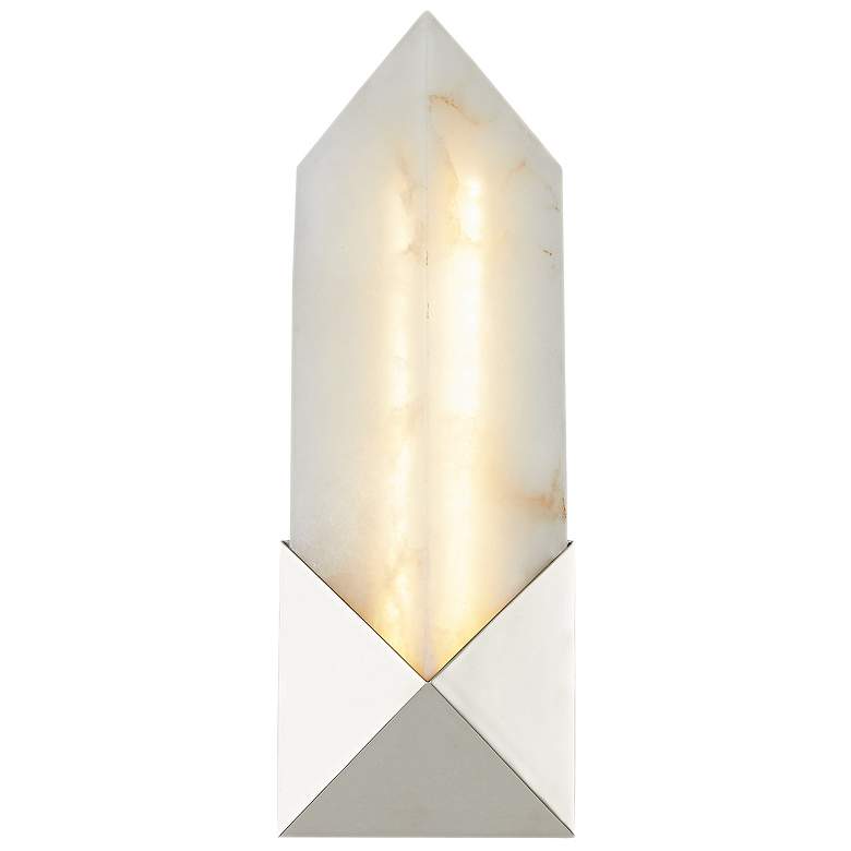 Image 1 Alora Caesar LED 12-in Polished Nickel/Alabaster Wall Vanity