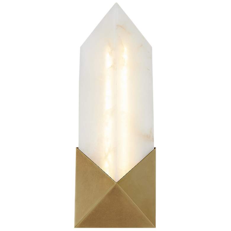 Image 1 Alora Caesar LED 12-in Vintage Brass/Alabaster Wall Vanity
