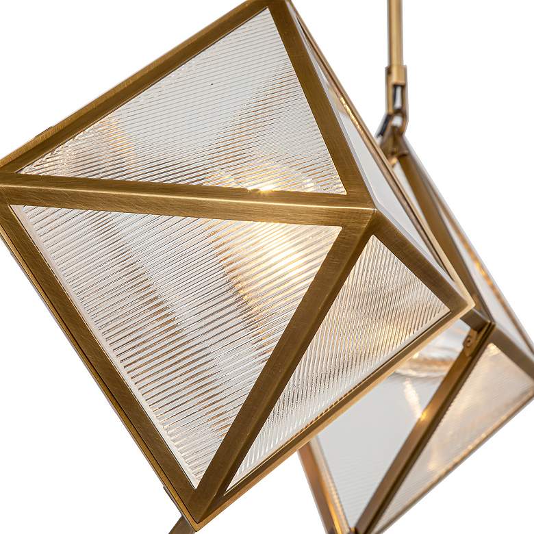 Image 3 Alora Cairo E12 21-in Ribbed Glass/Vintage Brass Chandelier more views