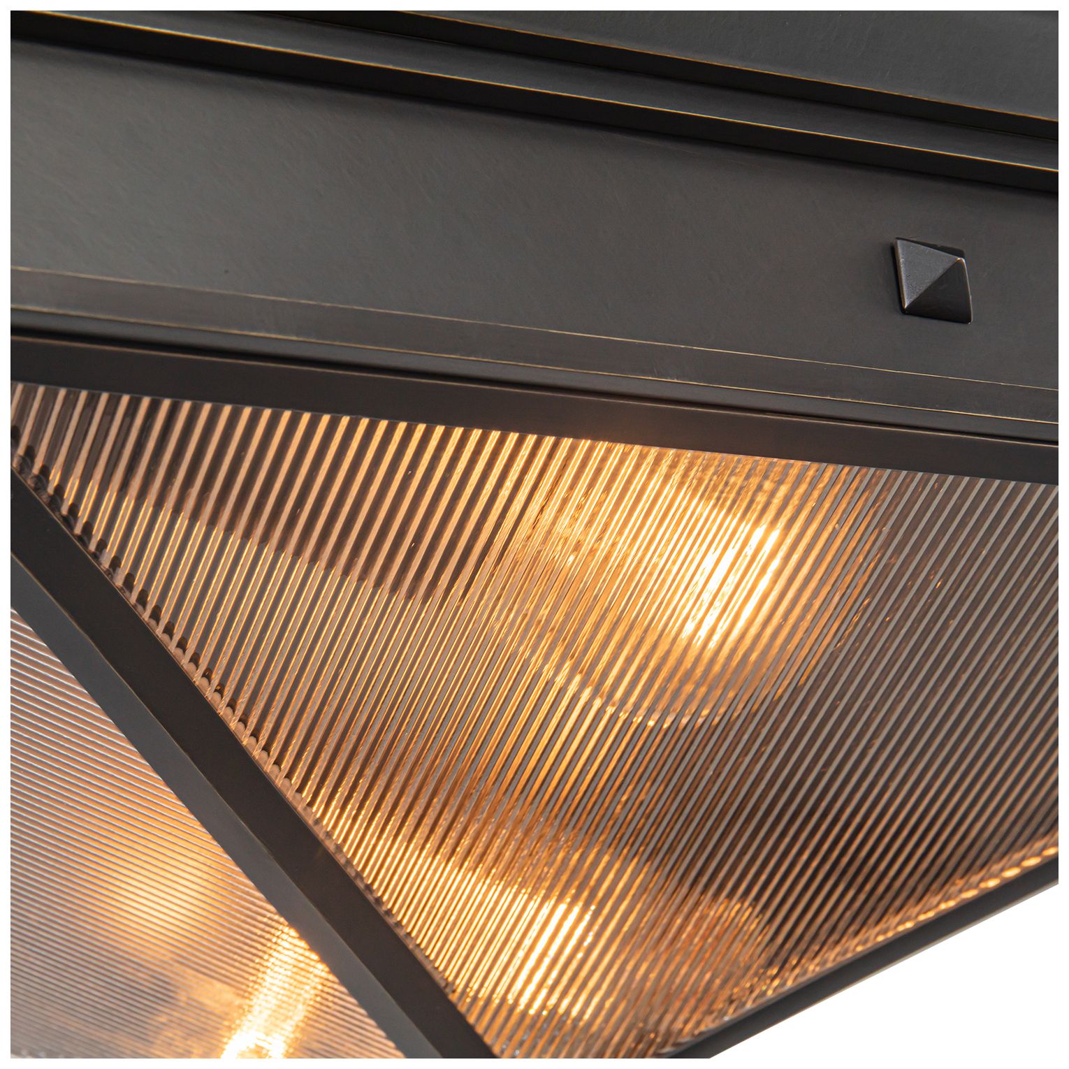 Image 2 Alora Cairo E26 15-in Ribbed Glass/Urban Bronze Flush Mount more views