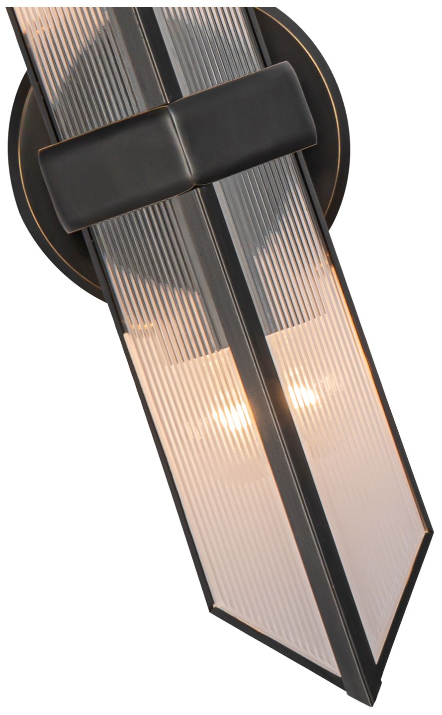 Image 3 Alora Cairo E26 15-in Ribbed Glass/Urban Bronze Wall Vanity more views