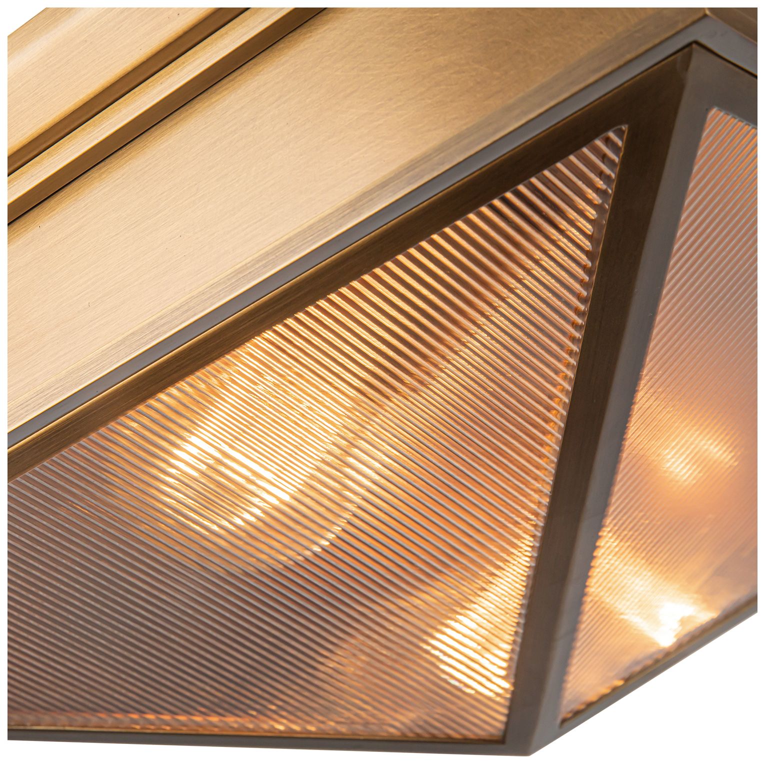 Image 2 Alora Cairo E26 15-in Ribbed Glass/Vintage Brass Flush Mount more views