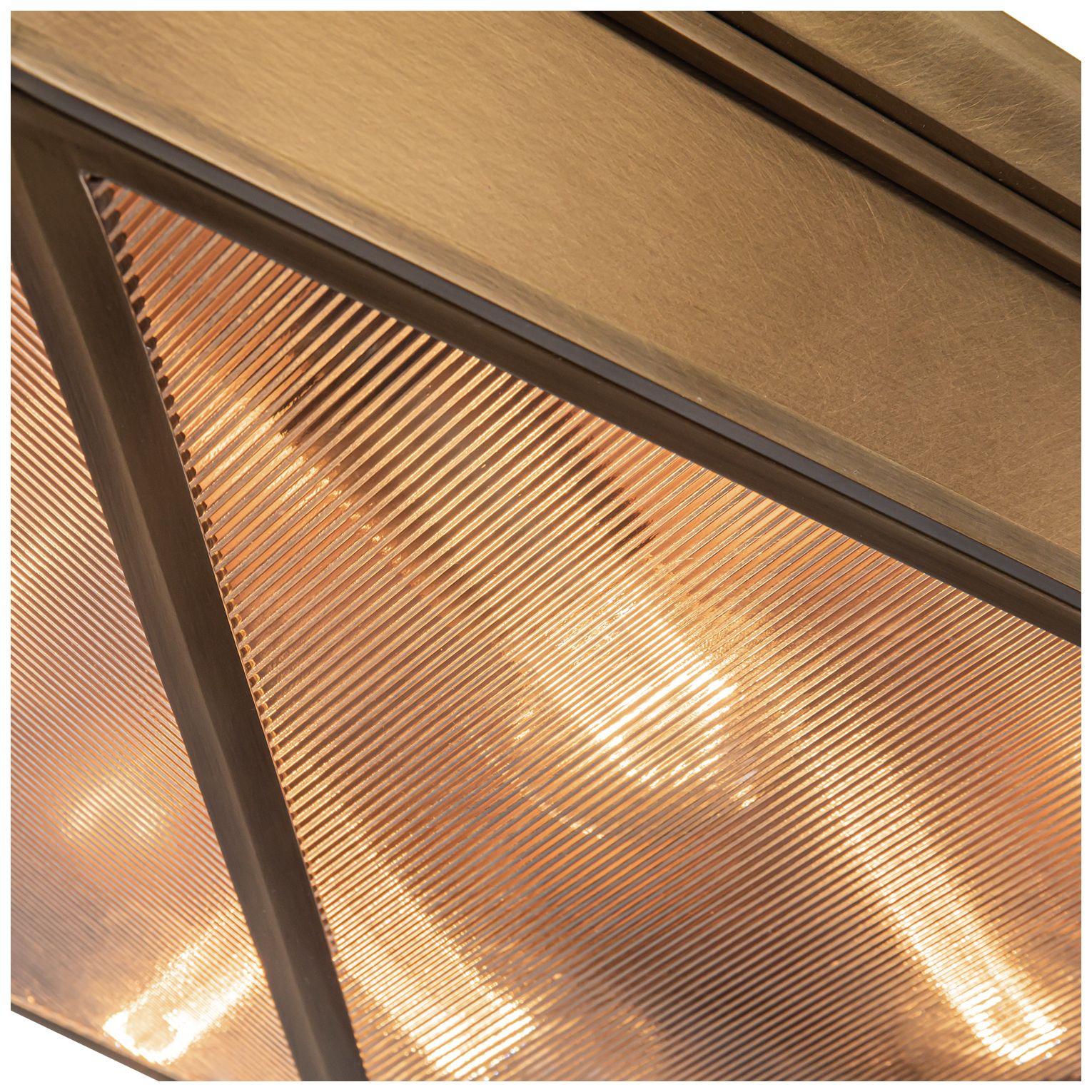 Image 2 Alora Cairo E26 19-in Ribbed Glass/Vintage Brass Flush Mount more views