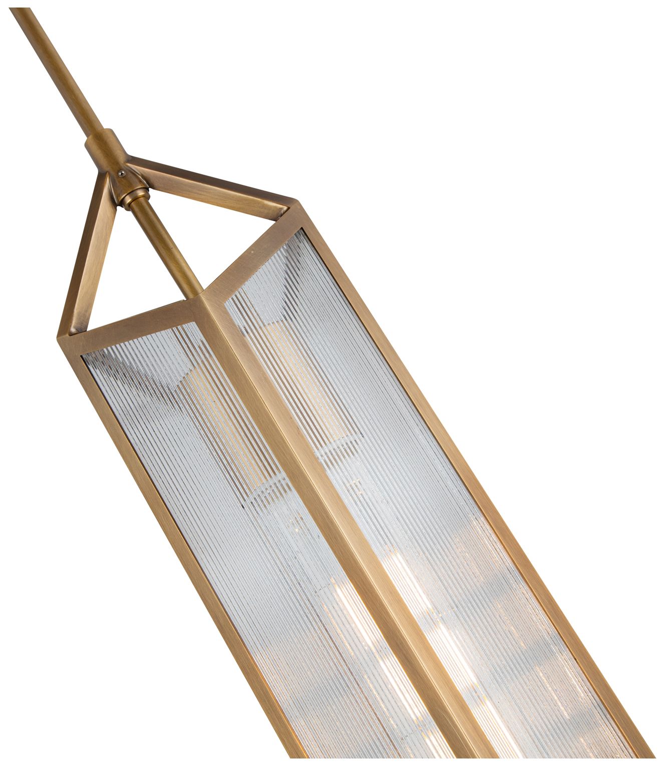 Image 2 Alora Cairo E26 19-in Ribbed Glass/Vintage Brass Pendant more views