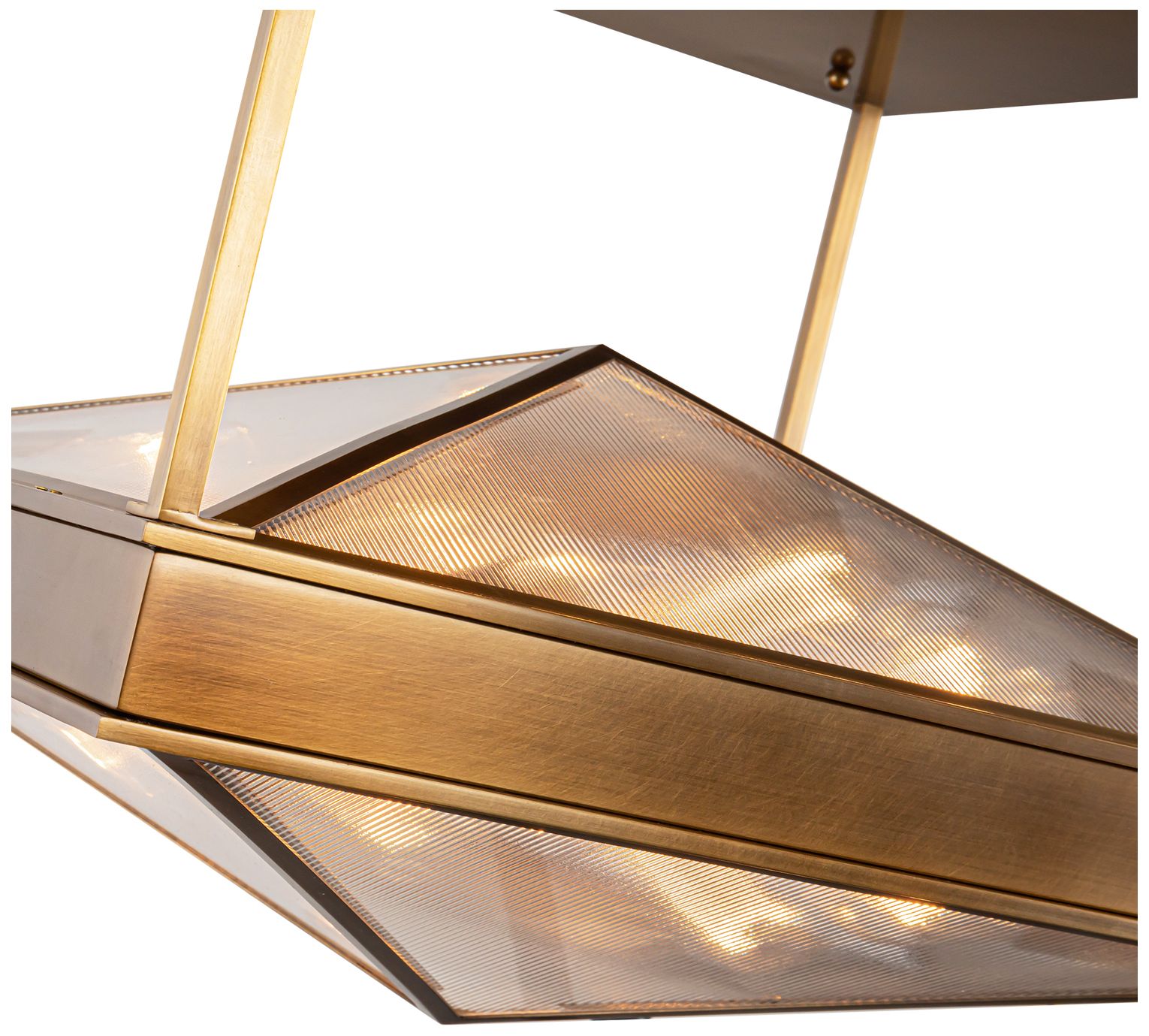 Image 3 Alora Cairo E26 19-in Ribbed Glass/Vintage Brass Semi-Flush Mount more views