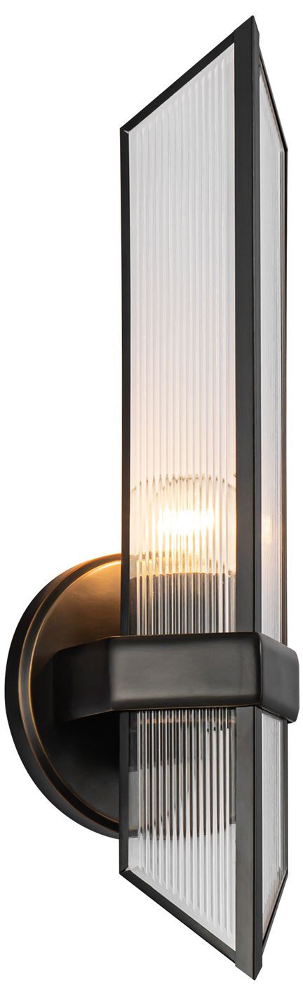 Image 2 Alora Cairo E26 4-in Ribbed Glass/Urban Bronze Wall Vanity more views