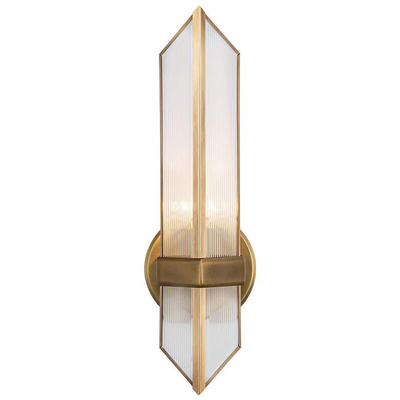Image 1 Alora Cairo E26 4-in Ribbed Glass/Vintage Brass Wall Vanity