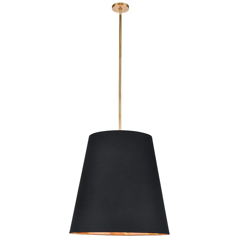 Image 1 Alora Calor E26 25-in Black Linen Gold Parchment/Vintage Brass Pendant